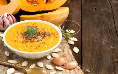 Fresh pumpkin soup