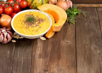 Fresh pumpkin soup