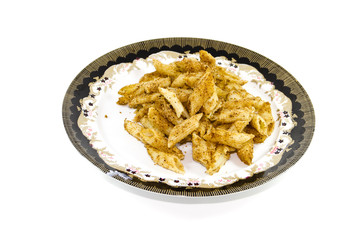 Frisch Panierte und gebackene Nudel