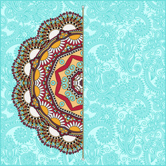 floral round pattern in ukrainian oriental ethnic style for your