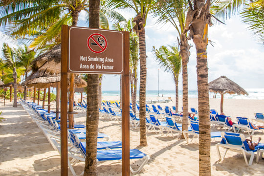 Not smoking area at the beach