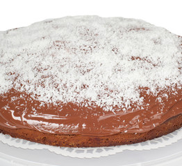 Cake with chocolate and coconut