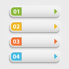 Vector  realistic Web buttons,infographic with numbers over whi
