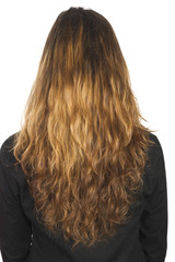 Fototapeta premium young girl with long hair on white