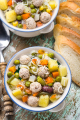 Meatball soup with vegetables