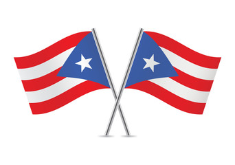 Puerto Rico flags. Vector illustration.