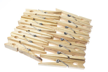 Wooden clothes pegs