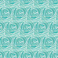 Turquoise seamless rose pattern