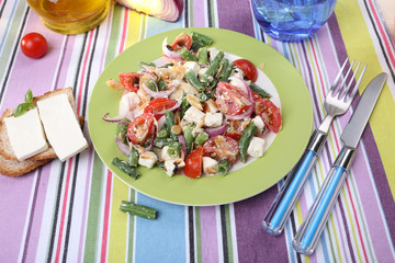 Fresh breakfast consisting of vegetable salad served