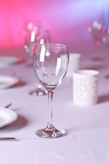 Table setting in restaurant