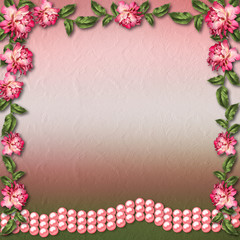 Beautiful painted rose on abstract background for congratulation