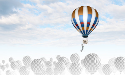 Aerostats in sky