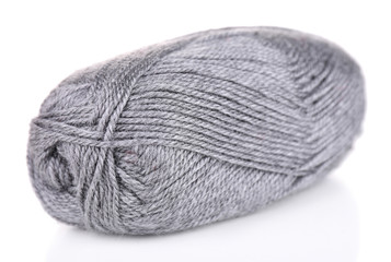Knitting yarn isolated on white