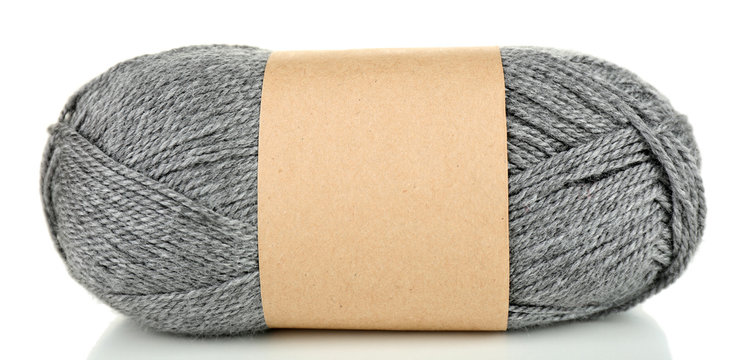 Knitting yarn isolated on white