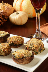 Gourmet stuffed mushrooms