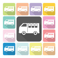 Van Icon color set vector illustration