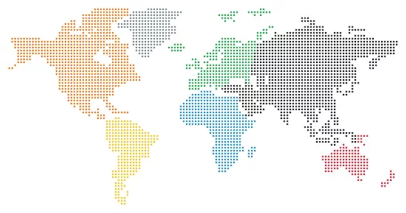 Deurstickers Dotted World Map © lookata