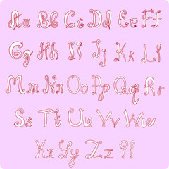 English hand-written alphabet