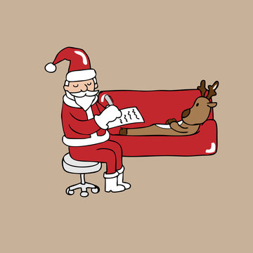 Santa psychiatrist and reindeer