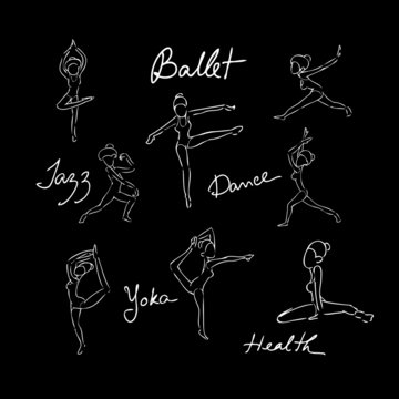 Ballet dance doodle drawing