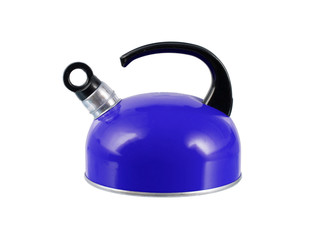 Blue kettle isolated