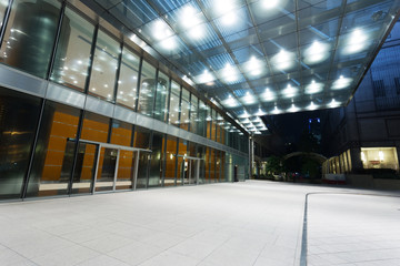 modern office building entrance exterior
