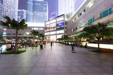 Tourists enjoys short break at the new musical fountain.