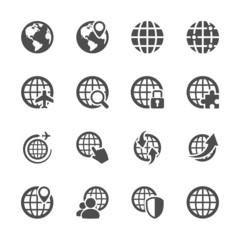 global communication icon set, vector eps10