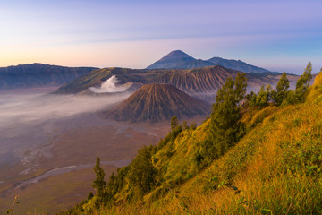 Fototapeta na wymiar Bromo mountain landscape from Pananjakan II