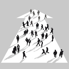 Personen mit Wegzeiger