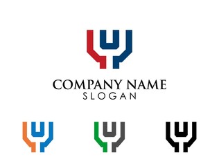 Y letter square logo icon template