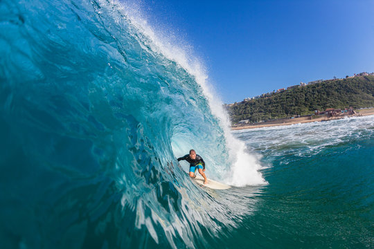Surfing  Inside Crashing Wave