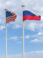 USA and Russian Flags