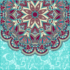 floral round pattern in ukrainian oriental ethnic style for your
