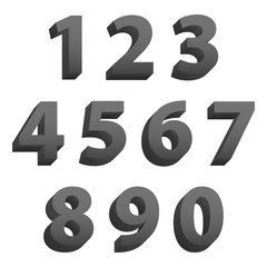 3d numbers set