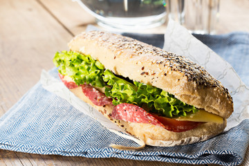 Healthy sandwich with garnish