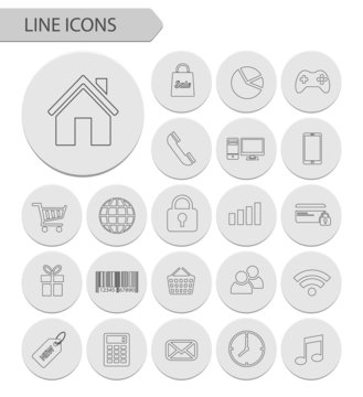 Line icons vector collection.
