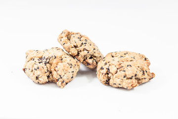 Cereal cookies isolated on white background