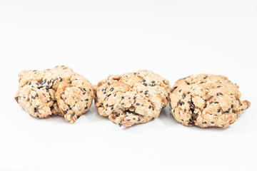 Healthy cookies isolated on white background