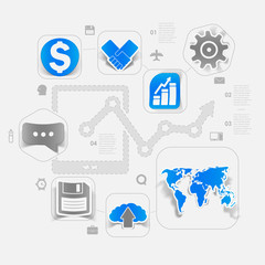 Set of sticker design. High-tech business concept