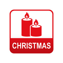 Etiqueta app abajo CHRISTMAS con velas.