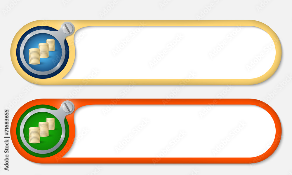 Poster vector buttons with screw and coin