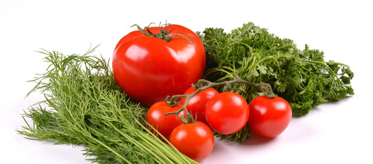Tomato Vegetables with Dill and Parsley Leaves