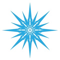 Obraz premium Delicate digital blue snowflake design