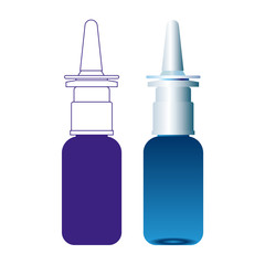 Spray Medical Nasal Antiseptic Drugs Plastic Bottle Blue