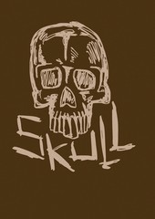 Skull sketch vintage