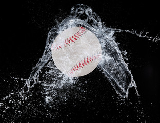 Water splash with sport ball