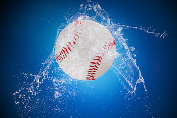 Water splash with sport ball
