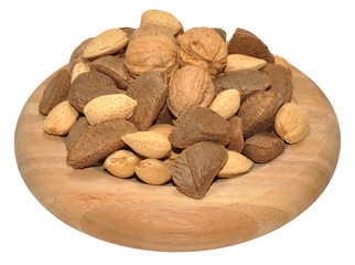 Mixed Nuts In Wooden Dish