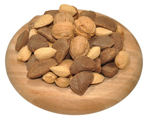 Mixed Nuts In Wooden Dish